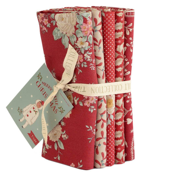 Tilda Merry Little Christmas Fat 1/8th Bundle - Red