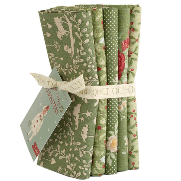 Tilda Merry Little Christmas Fat 1/8th Bundle - Green