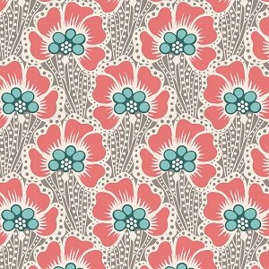 Cotton Beach Ocean Flowe -r Grey