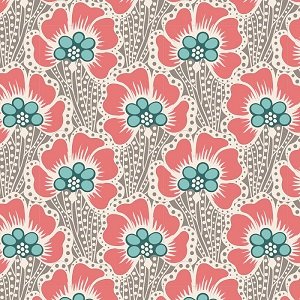 Cotton Beach Ocean Flowe -r Grey