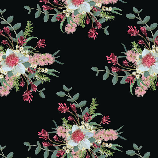 Summer Florals Wildflowers - black DV3233