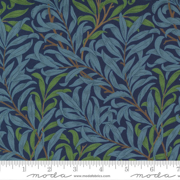 William Morris Willow Boughs Floral Leaf Packed Vine indigo