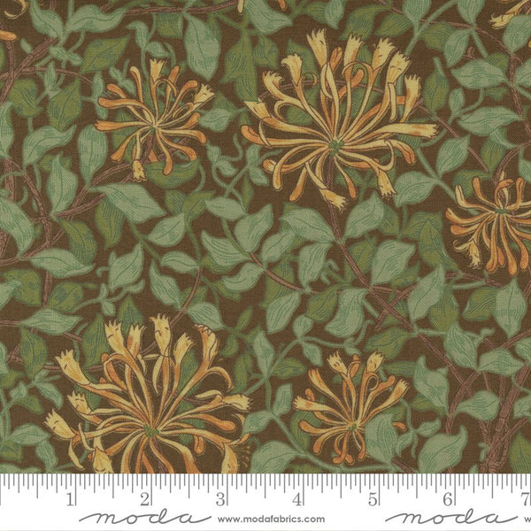 William Morris Honeysuckle Floral Vine brown