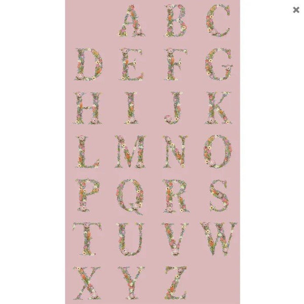 Alphabet Botanical Collection ABC Pink Panel