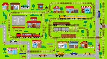 Connector Playmat Train Track Panel