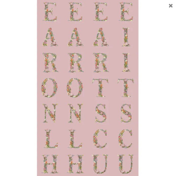 Alphabet Botanical Collection Additional ABC Pink Panel
