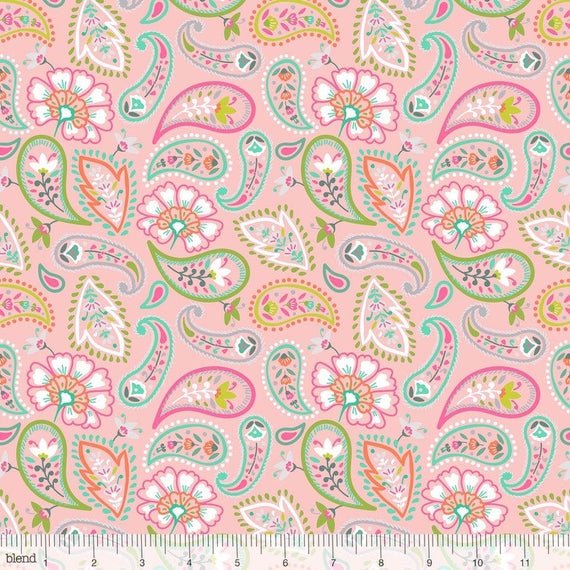 Blend Fabrics Desert Blooms Blooming Paisleys Pale Pink