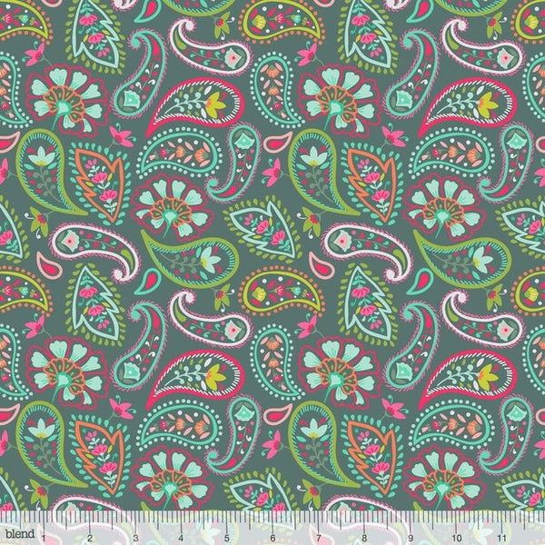 Blend Fabrics Desert Blooms Blooming Paisley Teal