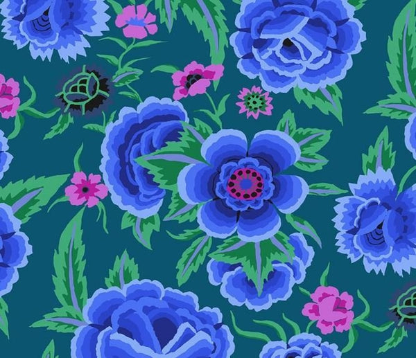 Kaffe Embroidered Shawl - Blue