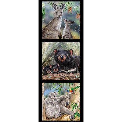 Wildlife Art Panel - Wallaby, Devil, Koala